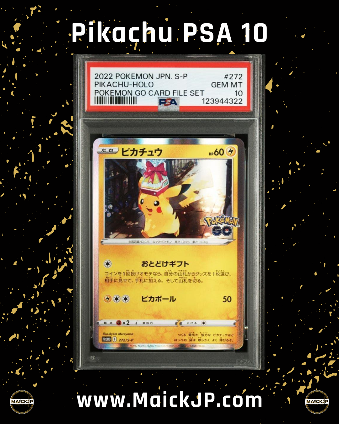 Pikachu Go Card File Set PSA 10